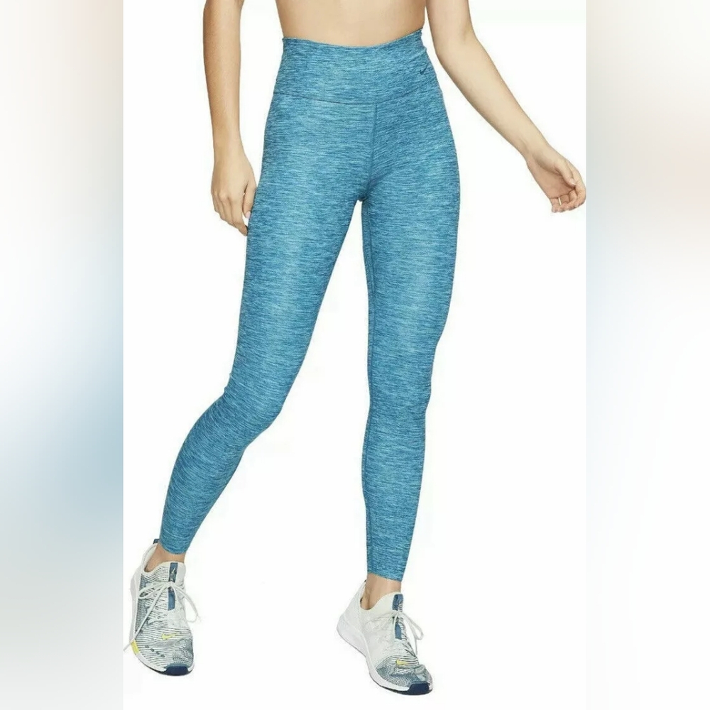 Nike One Luxe Mid Rise Full Length Women's Tights Size S Blue